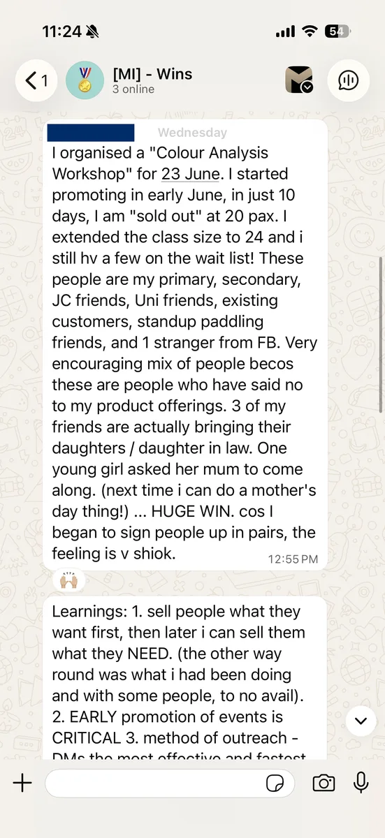 Sold out a workshop in 10 days of promotion